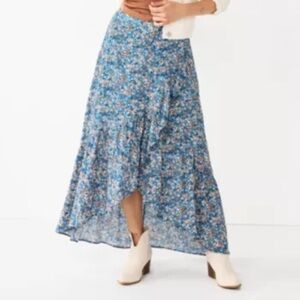 Lowest Price
Women’s XL Sonoma Blue Floral Wrap Style Maxi Skirt